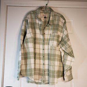 Thread brand. UNIVERSAL THREAD GREEN WHITE LONGSLEEVE WOMEN SHIRT BUTTON SIZE 2X